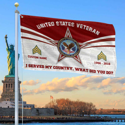 Premium Custom US Veteran Grommet Flag, Gifts For US Veteran, Best Gifts On Father's Day, Armed Forces Day, Independence Day, Veterans Day.