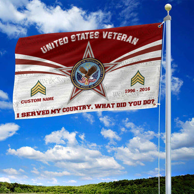 Premium Custom US Veteran Grommet Flag, Gifts For US Veteran, Best Gifts On Father's Day, Armed Forces Day, Independence Day, Veterans Day.