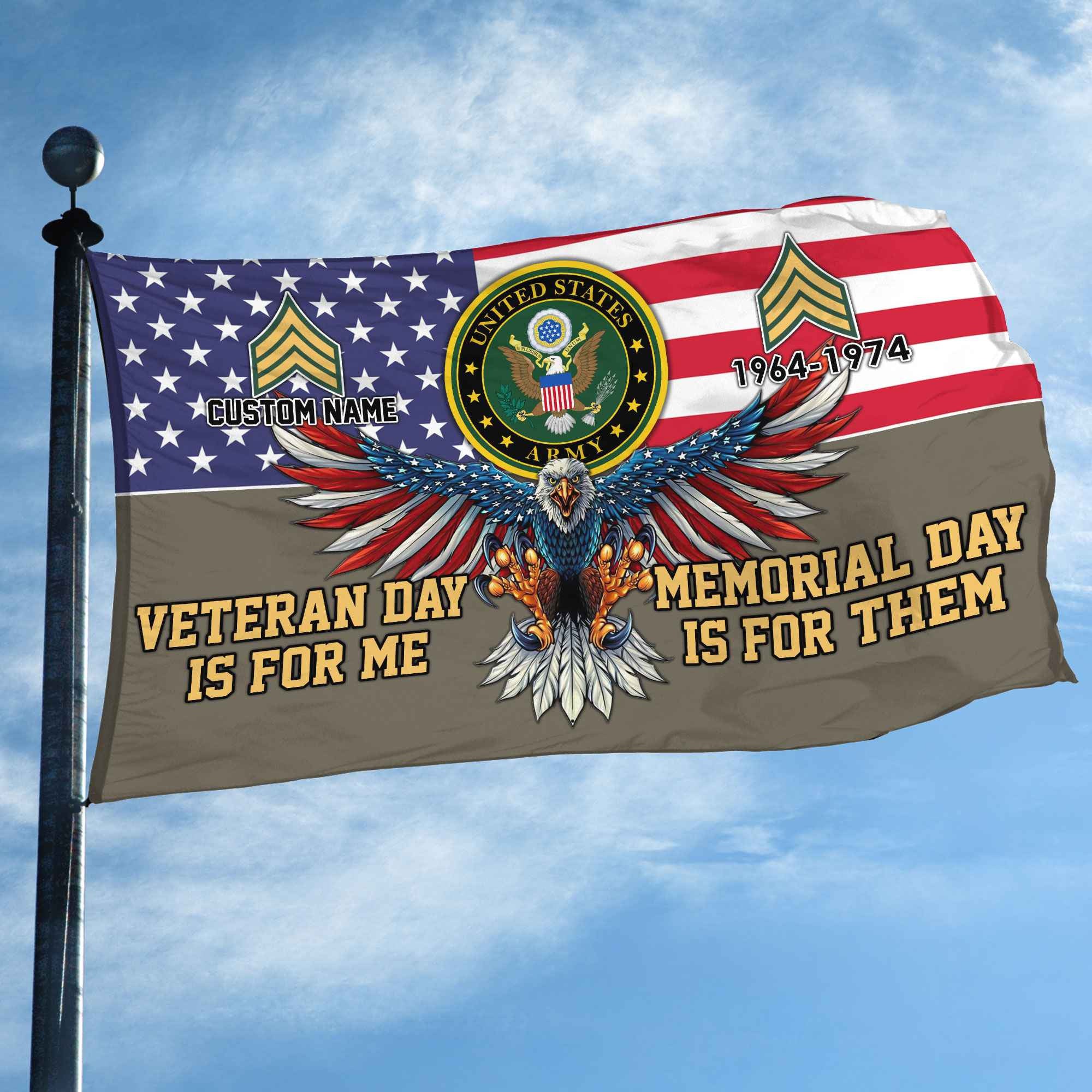 US Army Custom Grommet Flag, Gifts For Army Veteran, Best Gifts On Father's Day, Armed Forces Day, Independence Day, Veterans Day.