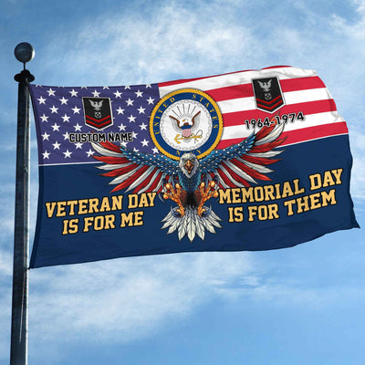 US Navy Custom Grommet Flag, Gifts For Navy Veteran, Best Gifts On Father's Day, Armed Forces Day, Independence Day, Veterans Day.