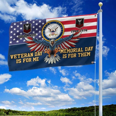 US Navy Custom Grommet Flag, Gifts For Navy Veteran, Best Gifts On Father's Day, Armed Forces Day, Independence Day, Veterans Day.