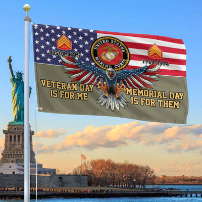 USMC Custom Grommet Flag, Gifts For Marine Veteran, Best Gifts On Father's Day, Armed Forces Day, Independence Day, Veterans Day.