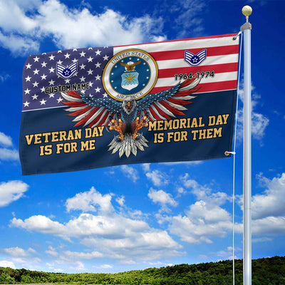 USAF Custom Grommet Flag, Gifts For Air Force Veteran, Best Gifts On Father's Day, Armed Forces Day, Independence Day, Veterans Day.