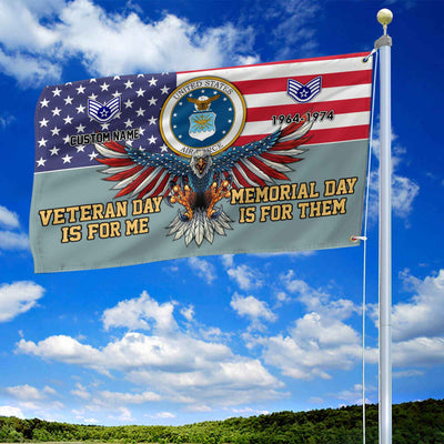 USAF Custom Grommet Flag, Gifts For Air Force Veteran, Best Gifts On Father's Day, Armed Forces Day, Independence Day, Veterans Day.