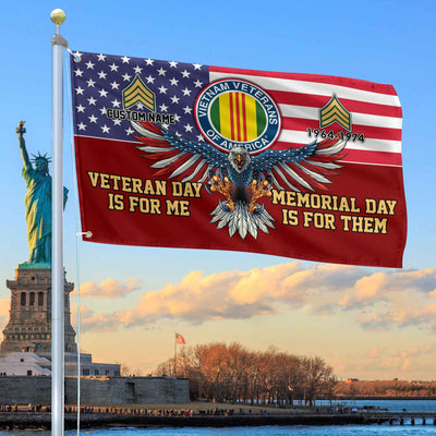 Vietnam Veteran Custom Grommet Flag, Gifts For Vietnam Veteran, Best Gifts On Father's Day, Armed Forces Day, Independence Day, Veterans Day.