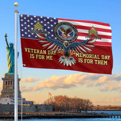 US Veteran Custom Grommet Flag, Gifts For US Veteran, Best Gifts On Father's Day, Armed Forces Day, Independence Day, Veterans Day.