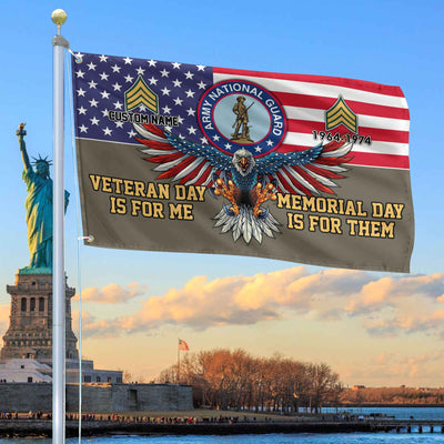 US Army National Guard Custom Grommet Flag, Gifts For Army National Guard Veteran, Best Gifts On Father's Day, Armed Forces Day, Independence Day, Veterans Day.