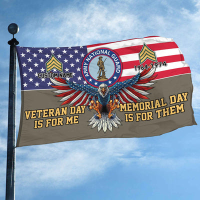 US Army National Guard Custom Grommet Flag, Gifts For Army National Guard Veteran, Best Gifts On Father's Day, Armed Forces Day, Independence Day, Veterans Day.