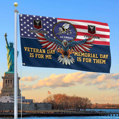 US Seabees Custom Grommet Flag, Gifts For Seabees Veteran, Best Gifts On Father's Day, Armed Forces Day, Independence Day, Veterans Day.