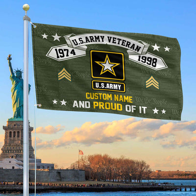 Unique Custom Name, Rank, Year US Army Grommet Flag, Gifts For Army Veteran, Gifts For Dad, For Husband, Best Gifts On Father's Day, Independence Day, Veterans Day.