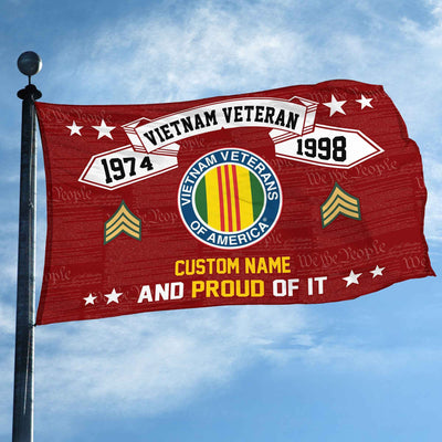 Unique Custom Name, Rank, Year Vietnam Veteran Grommet Flag, Gifts For Vietnam Veteran, Gifts For Dad, For Husband, Best Gifts On Father's Day, Independence Day, Veterans Day.