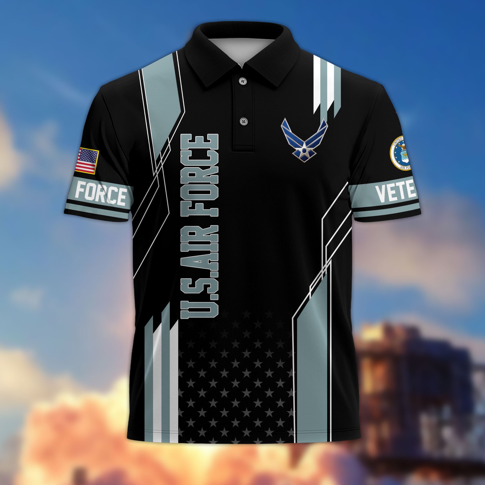 Premium US Veterans Polo Shirt, Gifts For US Veterans, Best Gifts On Father's Day, Armed Forces Day, Independence Day, Veterans Day.