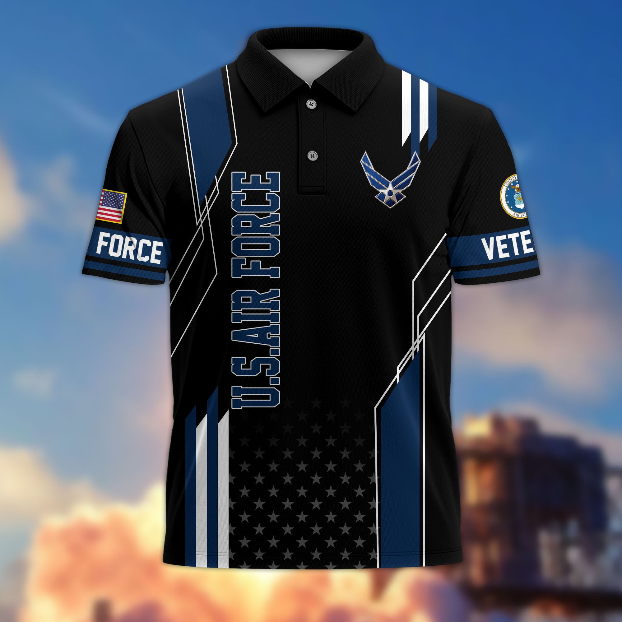 Premium US Veterans Polo Shirt, Gifts For US Veterans, Best Gifts On Father's Day, Armed Forces Day, Independence Day, Veterans Day.