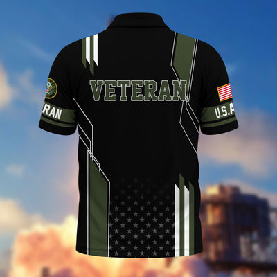 Premium US Veterans Polo Shirt, Gifts For US Veterans, Best Gifts On Father's Day, Armed Forces Day, Independence Day, Veterans Day.