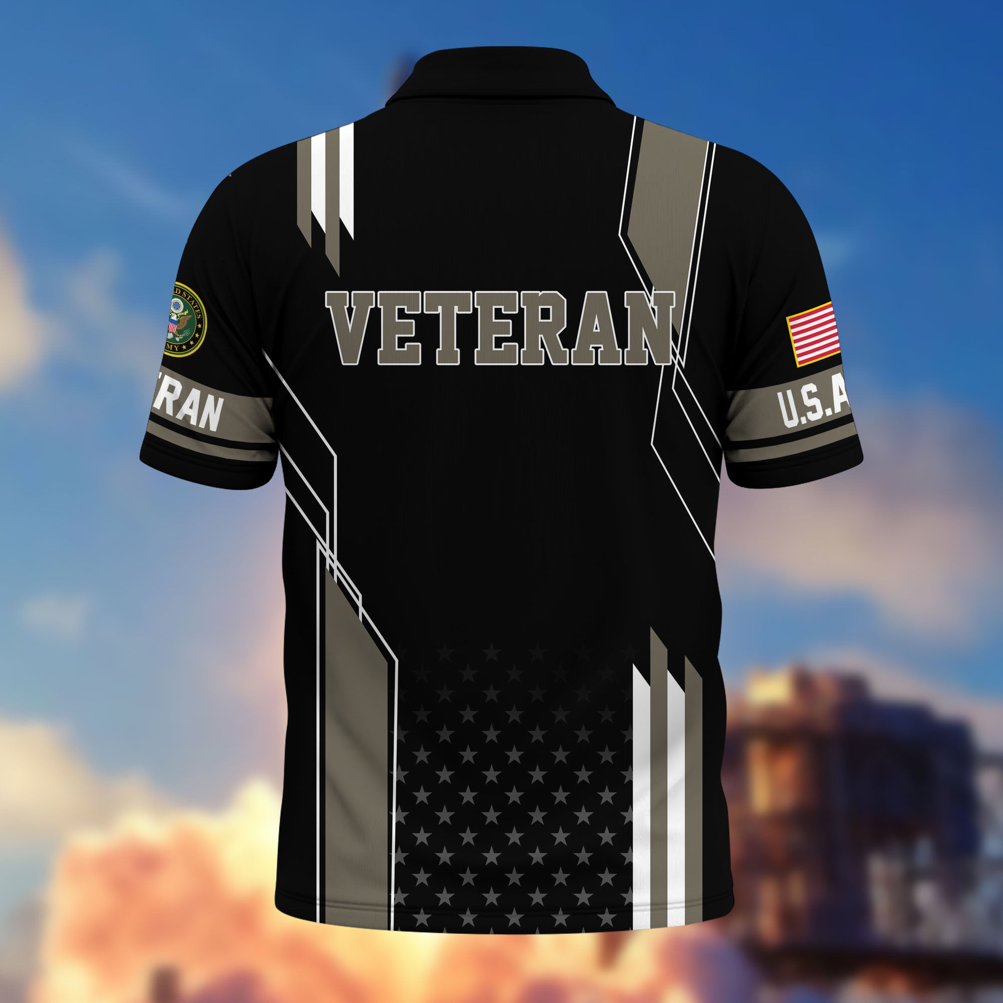 Premium US Veterans Polo Shirt, Gifts For US Veterans, Best Gifts On Father's Day, Armed Forces Day, Independence Day, Veterans Day.
