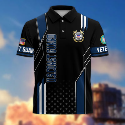 Premium US Veterans Polo Shirt, Gifts For US Veterans, Best Gifts On Father's Day, Armed Forces Day, Independence Day, Veterans Day.