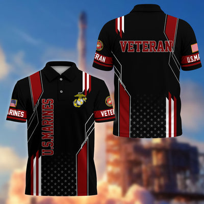 Premium US Veterans Polo Shirt, Gifts For US Veterans, Best Gifts On Father's Day, Armed Forces Day, Independence Day, Veterans Day.