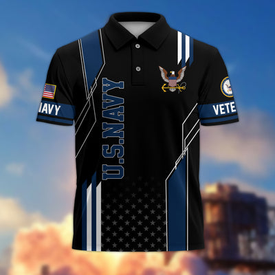 Premium US Veterans Polo Shirt, Gifts For US Veterans, Best Gifts On Father's Day, Armed Forces Day, Independence Day, Veterans Day.