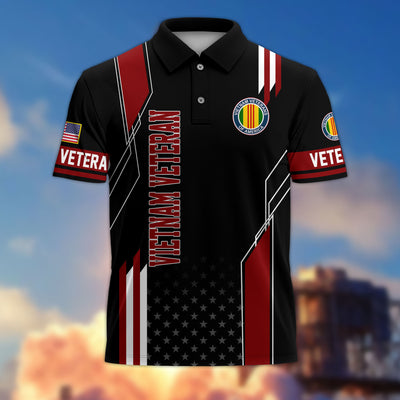Premium US Veterans Polo Shirt, Gifts For US Veterans, Best Gifts On Father's Day, Armed Forces Day, Independence Day, Veterans Day.