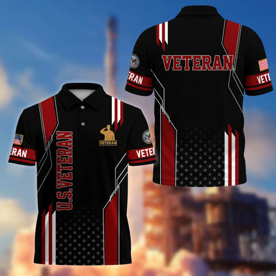 Premium US Veterans Polo Shirt, Gifts For US Veterans, Best Gifts On Father's Day, Armed Forces Day, Independence Day, Veterans Day.