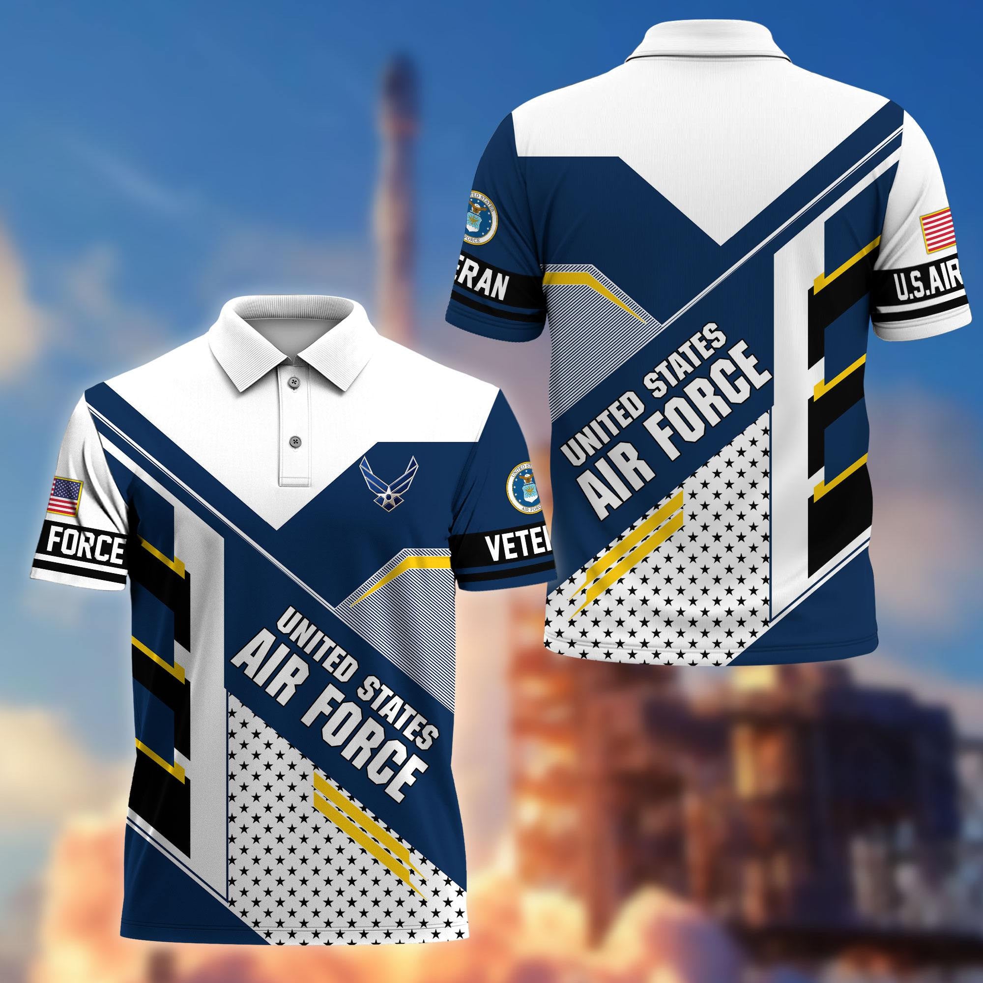 Premium US Veterans Polo Shirt, Gifts For US Veterans, Best Gifts On Father's Day, Armed Forces Day, Independence Day, Veterans Day.