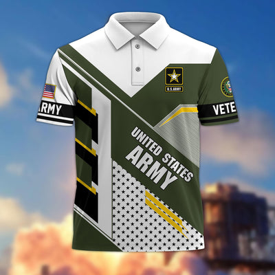Premium US Veterans Polo Shirt, Gifts For US Veterans, Best Gifts On Father's Day, Armed Forces Day, Independence Day, Veterans Day.