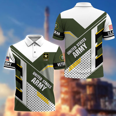Premium US Veterans Polo Shirt, Gifts For US Veterans, Best Gifts On Father's Day, Armed Forces Day, Independence Day, Veterans Day.