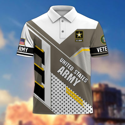 Premium US Veterans Polo Shirt, Gifts For US Veterans, Best Gifts On Father's Day, Armed Forces Day, Independence Day, Veterans Day.
