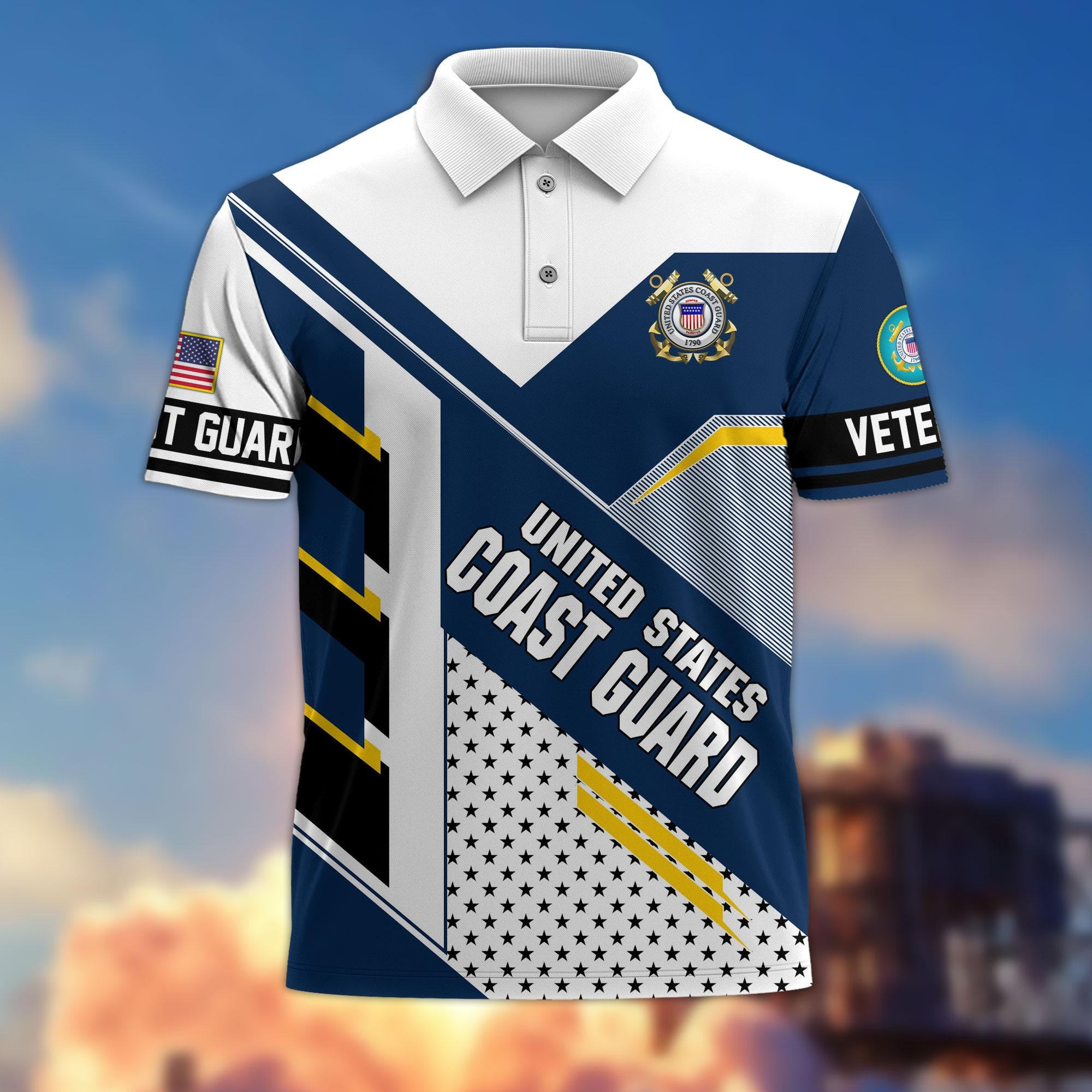 Premium US Veterans Polo Shirt, Gifts For US Veterans, Best Gifts On Father's Day, Armed Forces Day, Independence Day, Veterans Day.