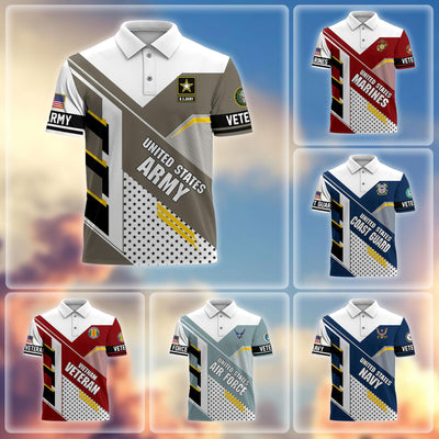 Premium US Veterans Polo Shirt, Gifts For US Veterans, Best Gifts On Father's Day, Armed Forces Day, Independence Day, Veterans Day.
