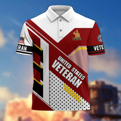 Premium US Veterans Polo Shirt, Gifts For US Veterans, Best Gifts On Father's Day, Armed Forces Day, Independence Day, Veterans Day.