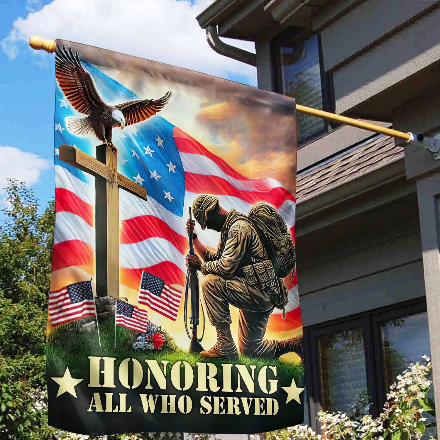 Unique US Veteran Flag, Gift For US Veteran, American Flag, Patriotic Flag, Garden Flag, House Flag