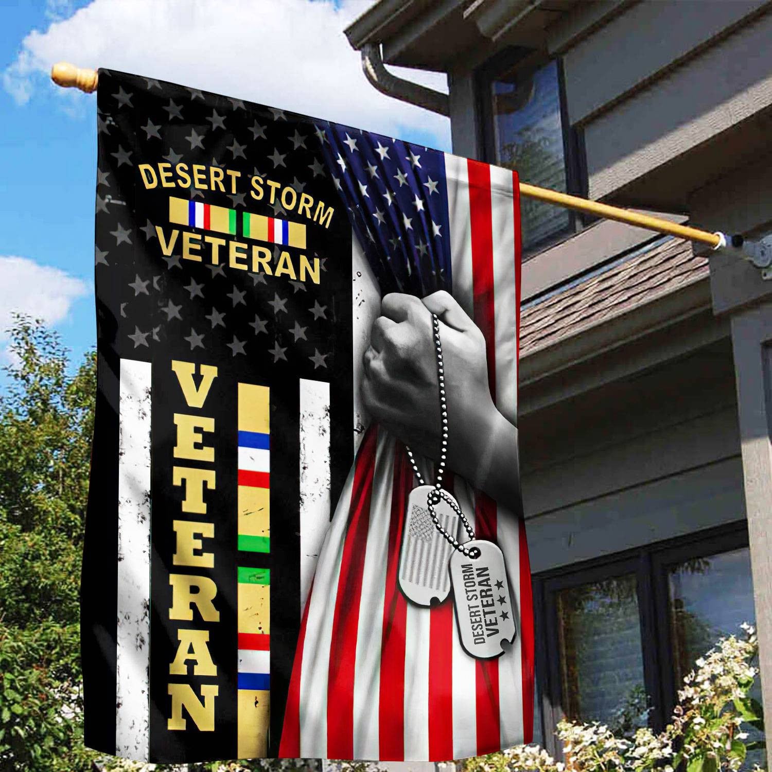 Premium US Desert Storm Veteran Flag, Gift For Desert Storm Veteran, American Flag, Patriotic Flag, Garden Flag, House Flag