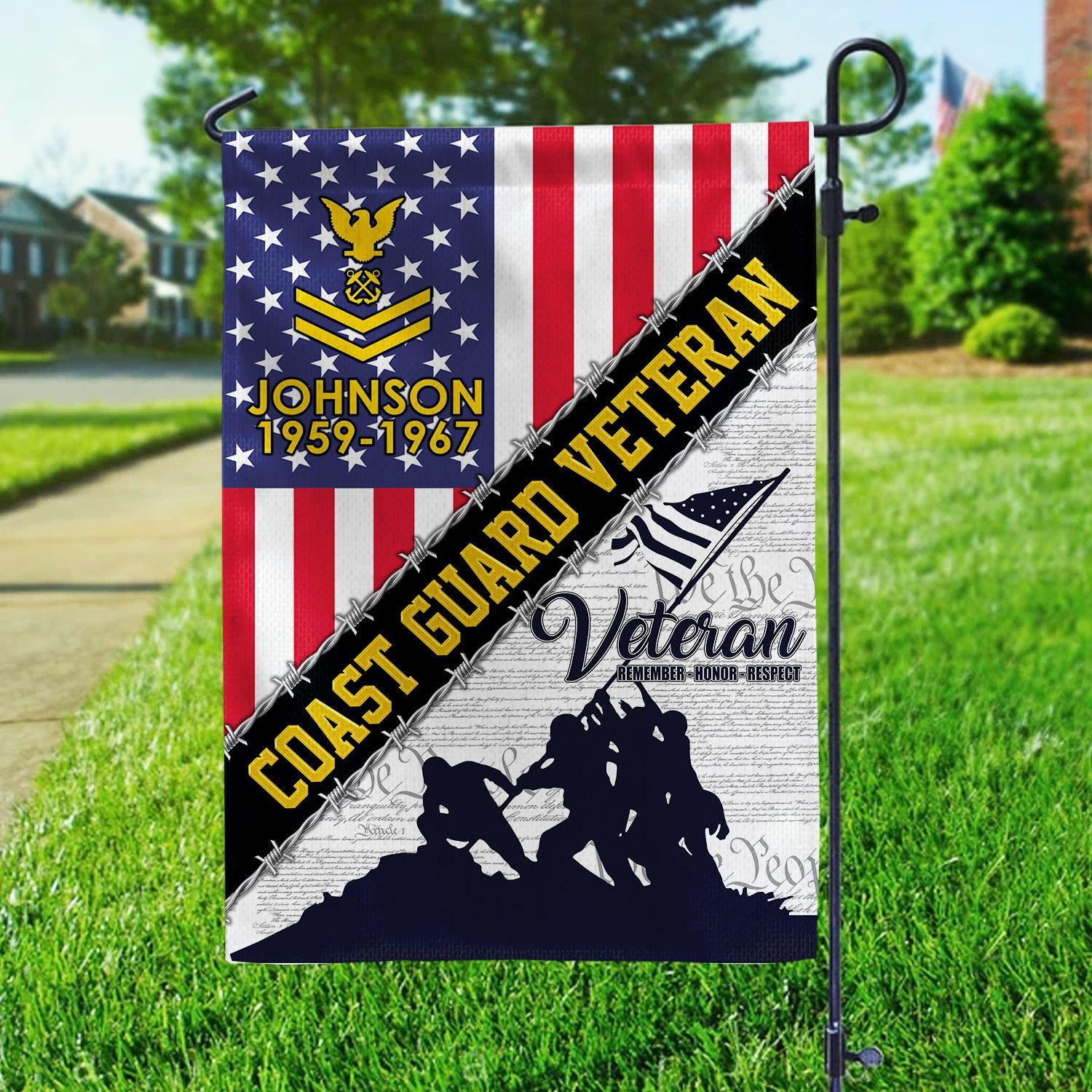 Premium Custom USCG Flag, Gifts For Coast Guard Veteran, American Flag, Patriotic Flag, Garden Flag, House Flag, Best Gifts On Father's Day, Independence Day, Veterans Day.