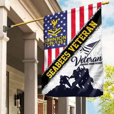 Premium Custom US Seabees Veteran Flag, Gifts For Seabees Veteran, American Flag, Patriotic Flag, Garden Flag, House Flag, Best Gifts On Father's Day, Independence Day, Veterans Day.