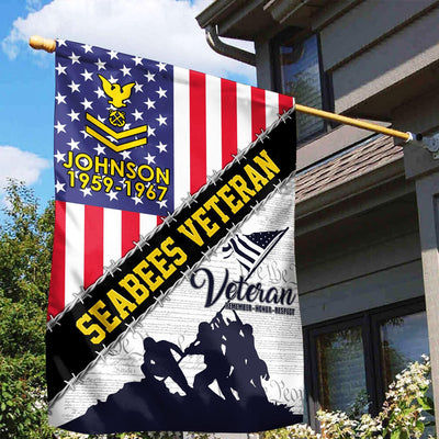 Premium Custom US Seabees Veteran Flag, Gifts For Seabees Veteran, American Flag, Patriotic Flag, Garden Flag, House Flag, Best Gifts On Father's Day, Independence Day, Veterans Day.