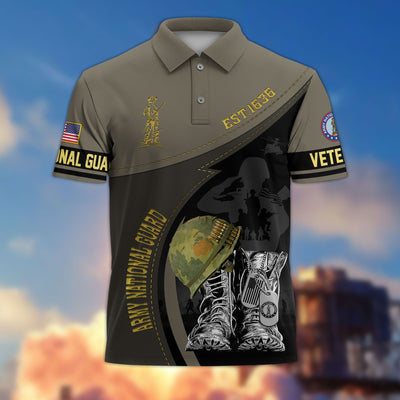 Premium US Veterans Polo Shirt, Gifts For US Veterans, Best Gifts On Father's Day, Armed Forces Day, Independence Day, Veterans Day.