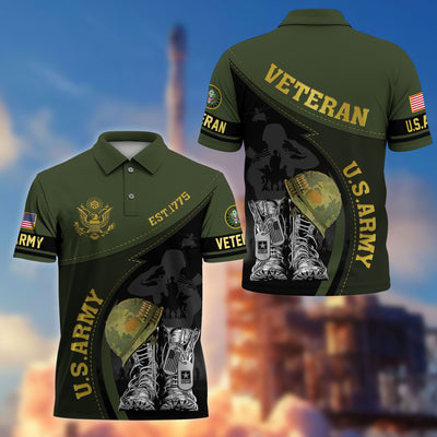 Premium US Veterans Polo Shirt, Gifts For US Veterans, Best Gifts On Father's Day, Armed Forces Day, Independence Day, Veterans Day.