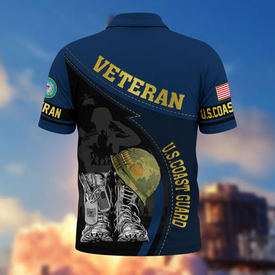 Premium US Veterans Polo Shirt, Gifts For US Veterans, Best Gifts On Father's Day, Armed Forces Day, Independence Day, Veterans Day.