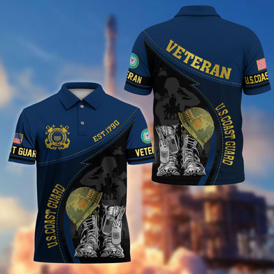 Premium US Veterans Polo Shirt, Gifts For US Veterans, Best Gifts On Father's Day, Armed Forces Day, Independence Day, Veterans Day.