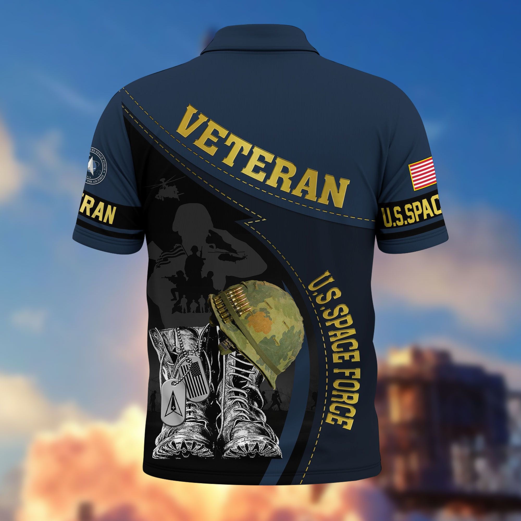Premium US Veterans Polo Shirt, Gifts For US Veterans, Best Gifts On Father's Day, Armed Forces Day, Independence Day, Veterans Day.