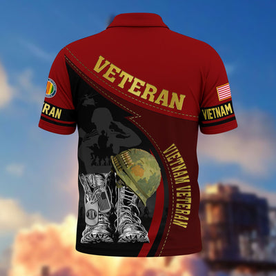 Premium US Veterans Polo Shirt, Gifts For US Veterans, Best Gifts On Father's Day, Armed Forces Day, Independence Day, Veterans Day.