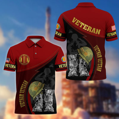 Premium US Veterans Polo Shirt, Gifts For US Veterans, Best Gifts On Father's Day, Armed Forces Day, Independence Day, Veterans Day.