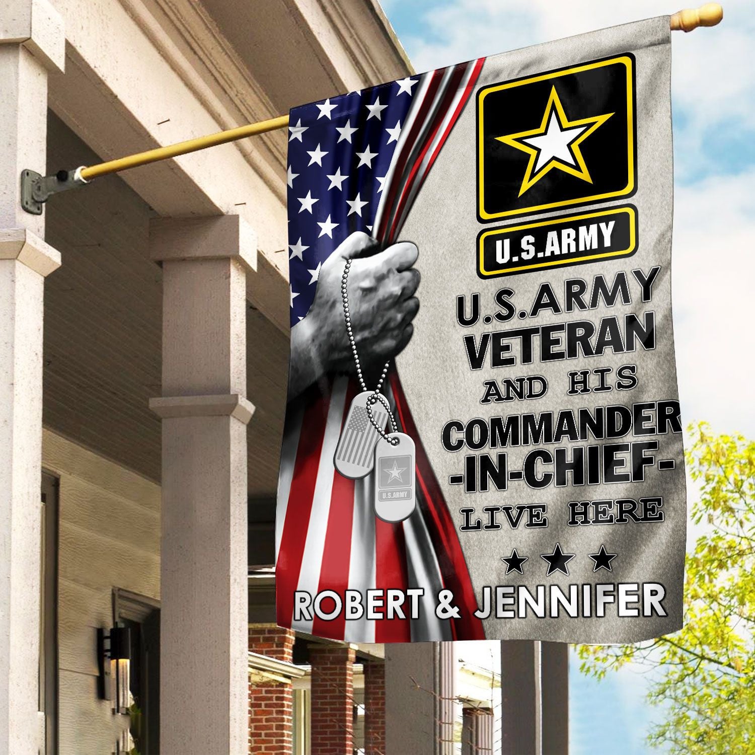 US Army Flag, Custom Name, Gift For Army Veteran, American Flag, Patriotic Flag, Garden Flag, House Flag, Best Gifts On Father's Day, Independence Day, Veterans Day.