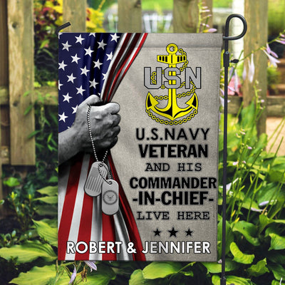 US Navy Flag, Custom Name, Gift For Navy Veteran, American Flag, Patriotic Flag, Garden Flag, House Flag, Best Gifts On Father's Day, Independence Day, Veterans Day.