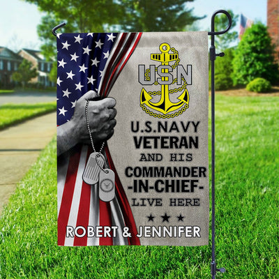 US Navy Flag, Custom Name, Gift For Navy Veteran, American Flag, Patriotic Flag, Garden Flag, House Flag, Best Gifts On Father's Day, Independence Day, Veterans Day.
