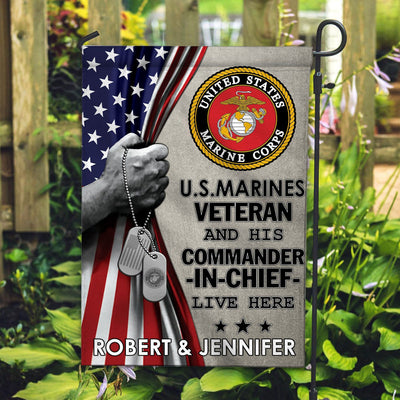 USMC Flag, Custom Name, Gift For Marine Veteran, American Flag, Patriotic Flag, Garden Flag, House Flag, Best Gifts On Father's Day, Independence Day, Veterans Day.