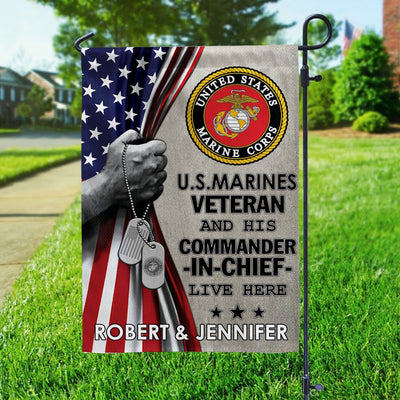 USMC Flag, Custom Name, Gift For Marine Veteran, American Flag, Patriotic Flag, Garden Flag, House Flag, Best Gifts On Father's Day, Independence Day, Veterans Day.