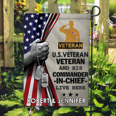 US Veteran Flag, Custom Name, Gift For US Veteran, American Flag, Patriotic Flag, Garden Flag, House Flag, Best Gifts On Father's Day, Independence Day, Veterans Day.
