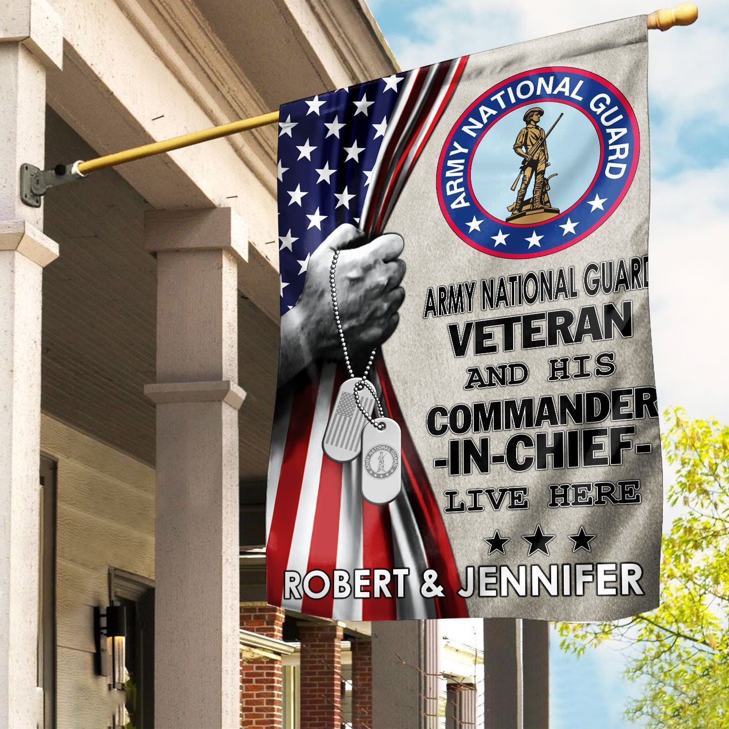 US Army National Guard Veteran Flag, Custom Name, Gift For Army National Guard Veteran, American Flag, Patriotic Flag, Garden Flag, House Flag, Best Gifts On Father's Day, Independence Day, Veterans Day.